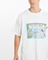 Vintage, Dragonfly, Marsh, Wildlife, Tee, The Real Deal, size large, colour White, newtown, sydney, australia, thrift store, opshop, preloved, secondhand, sustainable, retro, antique, 70s, 80s, 90s, 2000s, 00s, fashion, clothing, streetwear, trendy, garment, style, boutique, store, shop, archive, sale, cheap, best, top, T-Shirts
