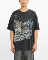 Vintage, 1995, Wolf, Wildlife, Tee, The Real Deal, size large, colour Black, newtown, sydney, australia, thrift store, opshop, preloved, secondhand, sustainable, retro, antique, 70s, 80s, 90s, 2000s, 00s, fashion, clothing, streetwear, trendy, garment, style, boutique, store, shop, archive, sale, cheap, best, top, T-Shirts