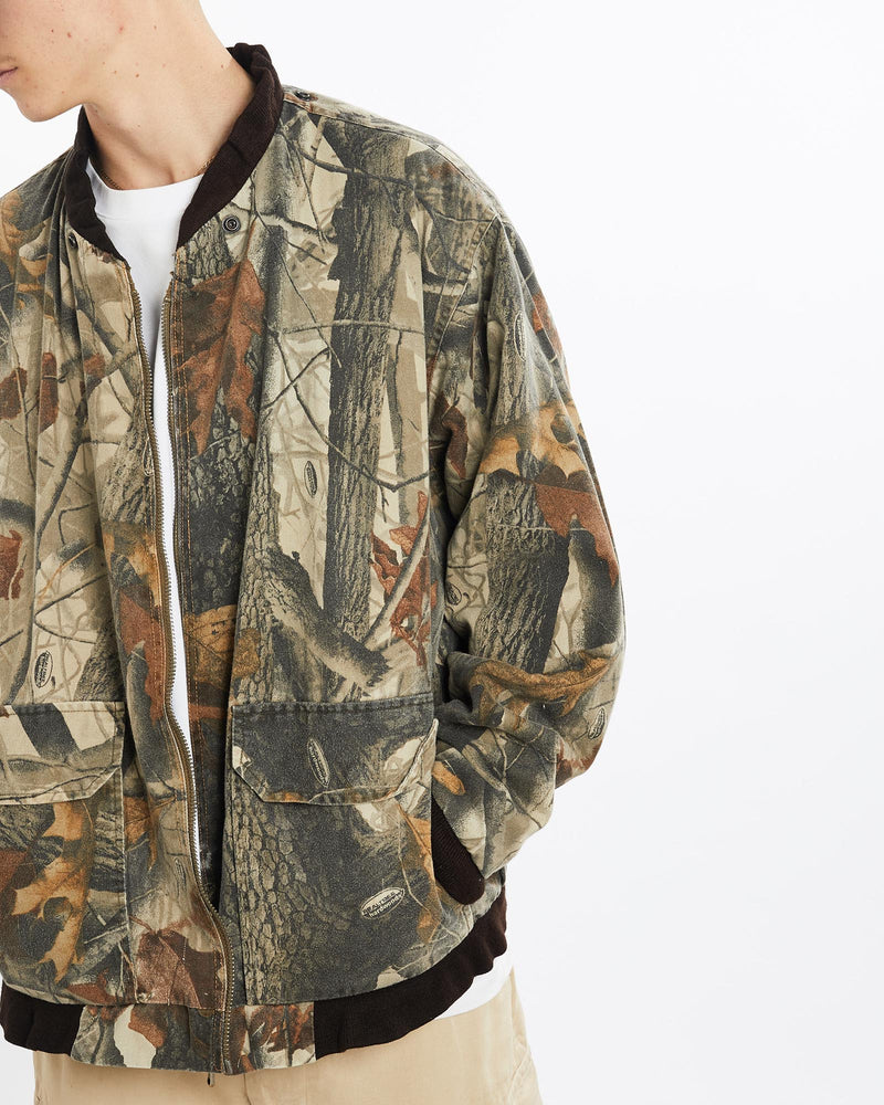 Vintage, 90s, Realtree, Camo, Jacket, The Real Deal, size large, colour Brown, newtown, sydney, australia, thrift store, opshop, preloved, secondhand, sustainable, retro, antique, 70s, 80s, 90s, 2000s, 00s, fashion, clothing, streetwear, trendy, garment, style, boutique, store, shop, archive, sale, cheap, best, top, Jackets