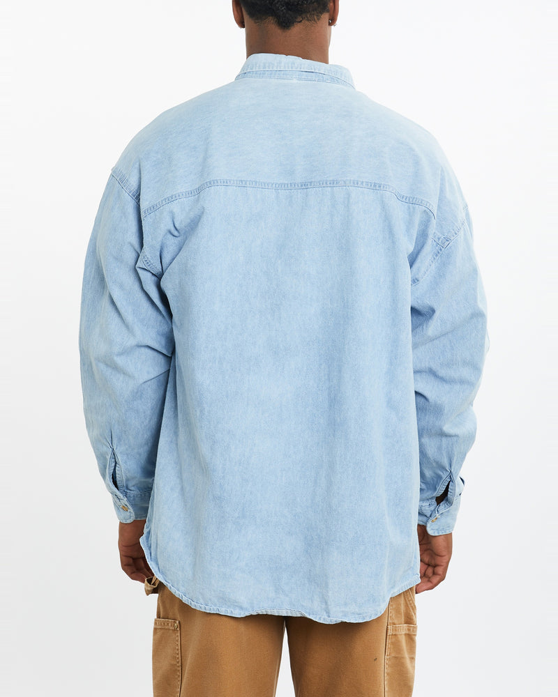 Vintage 90s Hard Rock Cafe Denim Button Up Shirt <br>XL , The Real Deal , newtown, sydney, australia, thrift store, opshop, preloved, secondhand, sustainable, retro, antique, 70s, 80s, 90s, 2000s, 00s, fashion, clothing, streetwear, trendy, garment, style, boutique, store, shop, archive, sale, cheap, best, top