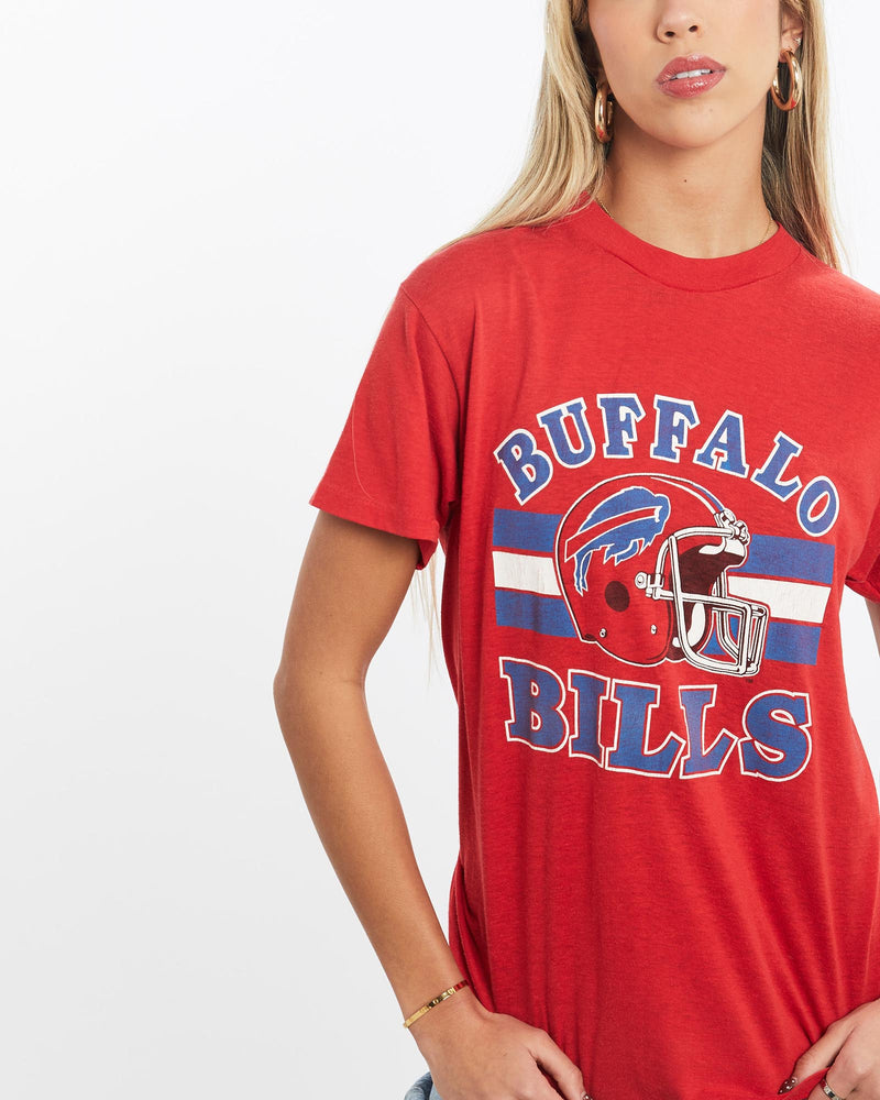 Vintage, 80s, NFL, Buffalo, Bills, Tee, The Real Deal, size extra small, colour Red, newtown, sydney, australia, thrift store, opshop, preloved, secondhand, sustainable, retro, antique, 70s, 80s, 90s, 2000s, 00s, fashion, clothing, streetwear, trendy, garment, style, boutique, store, shop, archive, sale, cheap, best, top, T-Shirts