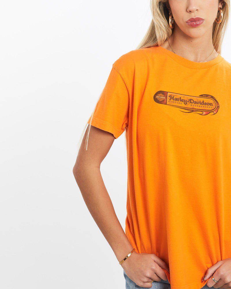 Vintage, Harley, Davidson, Tee, The Real Deal, size extra small, colour Orange, newtown, sydney, australia, thrift store, opshop, preloved, secondhand, sustainable, retro, antique, 70s, 80s, 90s, 2000s, 00s, fashion, clothing, streetwear, trendy, garment, style, boutique, store, shop, archive, sale, cheap, best, top, T-Shirts