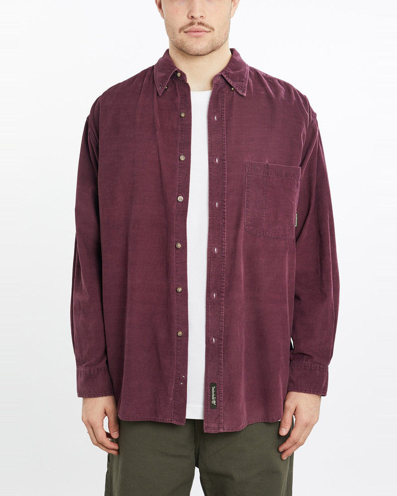 Vintage, Timberland, Corduroy, Button, Up, Shirt, The Real Deal, size extra large, colour Purple, newtown, sydney, australia, thrift store, opshop, preloved, secondhand, sustainable, retro, antique, 70s, 80s, 90s, 2000s, 00s, fashion, clothing, streetwear, trendy, garment, style, boutique, store, shop, archive, sale, cheap, best, top, Shirts