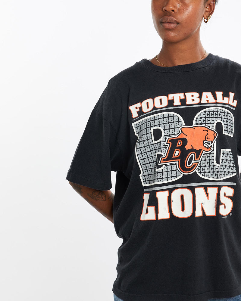 Vintage, 1992, CFL, British, Columbia, Lions, Tee, The Real Deal, size medium, colour Black, newtown, sydney, australia, thrift store, opshop, preloved, secondhand, sustainable, retro, antique, 70s, 80s, 90s, 2000s, 00s, fashion, clothing, streetwear, trendy, garment, style, boutique, store, shop, archive, sale, cheap, best, top, T-Shirts
