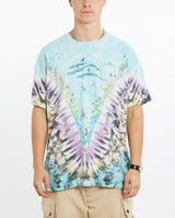 Vintage, 1990, Liquid, Blue, Wildlife, Tie, Dye, Tee, The Real Deal, size large, colour Blue, newtown, sydney, australia, thrift store, opshop, preloved, secondhand, sustainable, retro, antique, 70s, 80s, 90s, 2000s, 00s, fashion, clothing, streetwear, trendy, garment, style, boutique, store, shop, archive, sale, cheap, best, top, T-Shirts