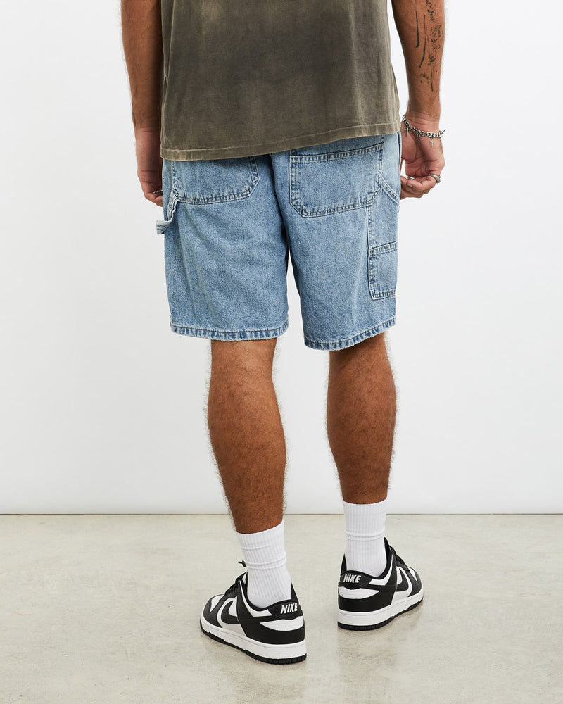 Vintage, Lee, Carpenter, Denim, Shorts, The Real Deal, size 35", colour Blue, newtown, sydney, australia, thrift store, opshop, preloved, secondhand, sustainable, retro, antique, 70s, 80s, 90s, 2000s, 00s, fashion, clothing, streetwear, trendy, garment, style, boutique, store, shop, archive, sale, cheap, best, top, Shorts