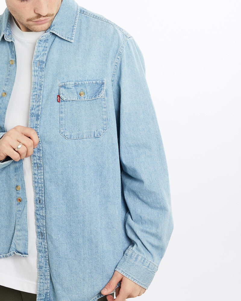 Vintage, Levi's, Denim, Button, Up, Shirt, The Real Deal, size extra large, colour Blue, newtown, sydney, australia, thrift store, opshop, preloved, secondhand, sustainable, retro, antique, 70s, 80s, 90s, 2000s, 00s, fashion, clothing, streetwear, trendy, garment, style, boutique, store, shop, archive, sale, cheap, best, top, Shirts