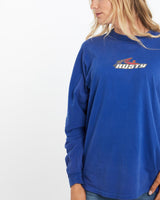 Vintage, 90s, Rusty, Surf, Long, Sleeve, Tee, The Real Deal, size medium, colour Blue, newtown, sydney, australia, thrift store, opshop, preloved, secondhand, sustainable, retro, antique, 70s, 80s, 90s, 2000s, 00s, fashion, clothing, streetwear, trendy, garment, style, boutique, store, shop, archive, sale, cheap, best, top, T-Shirts
