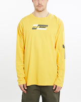 Vintage, Nike, Long, Sleeve, Tee, The Real Deal, size extra large, colour Yellow, newtown, sydney, australia, thrift store, opshop, preloved, secondhand, sustainable, retro, antique, 70s, 80s, 90s, 2000s, 00s, fashion, clothing, streetwear, trendy, garment, style, boutique, store, shop, archive, sale, cheap, best, top, T-Shirts