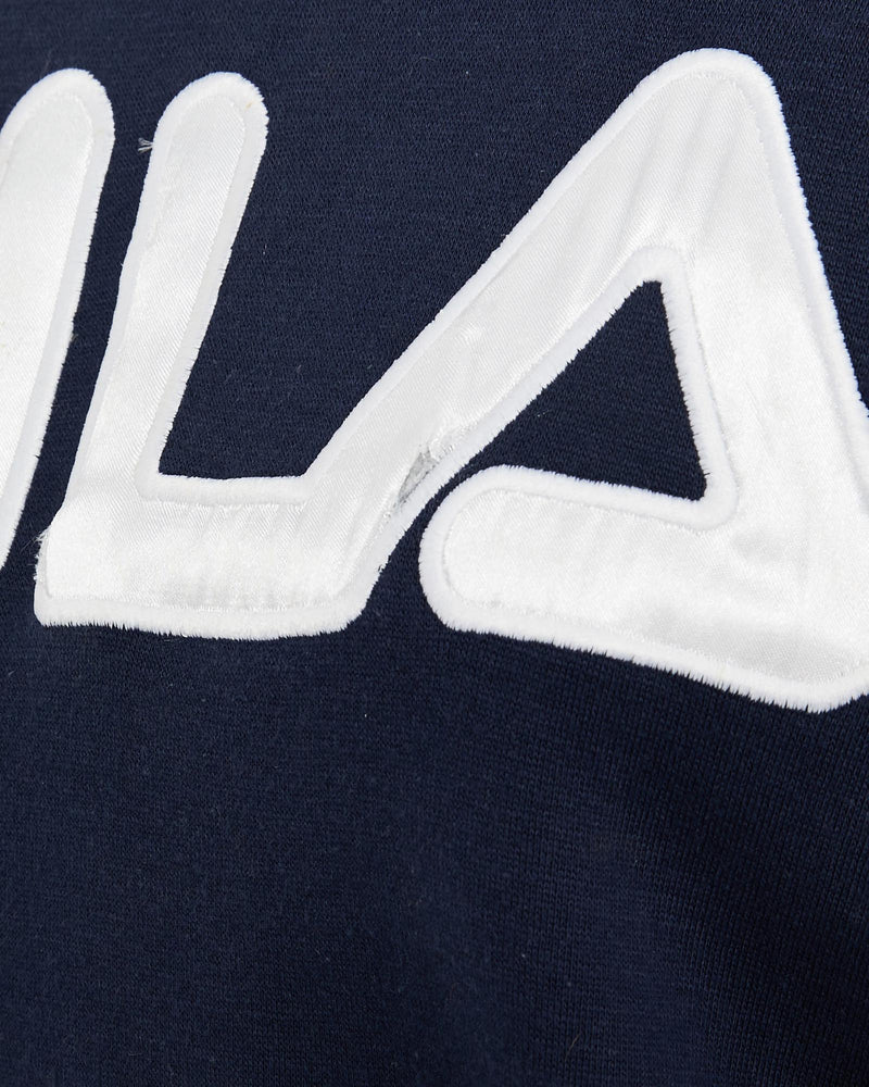 Vintage, 90s, Fila, Sweatshirt, The Real Deal, size medium, colour Navy, newtown, sydney, australia, thrift store, opshop, preloved, secondhand, sustainable, retro, antique, 70s, 80s, 90s, 2000s, 00s, fashion, clothing, streetwear, trendy, garment, style, boutique, store, shop, archive, sale, cheap, best, top, Sweats and hoodies