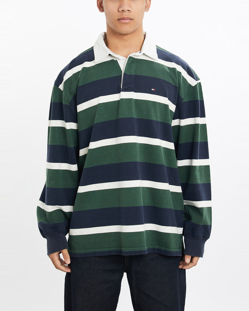 Vintage, Tommy, Hilfiger, Rugby, Shirt, The Real Deal, size extra large, colour Multicolour, newtown, sydney, australia, thrift store, opshop, preloved, secondhand, sustainable, retro, antique, 70s, 80s, 90s, 2000s, 00s, fashion, clothing, streetwear, trendy, garment, style, boutique, store, shop, archive, sale, cheap, best, top, Shirts