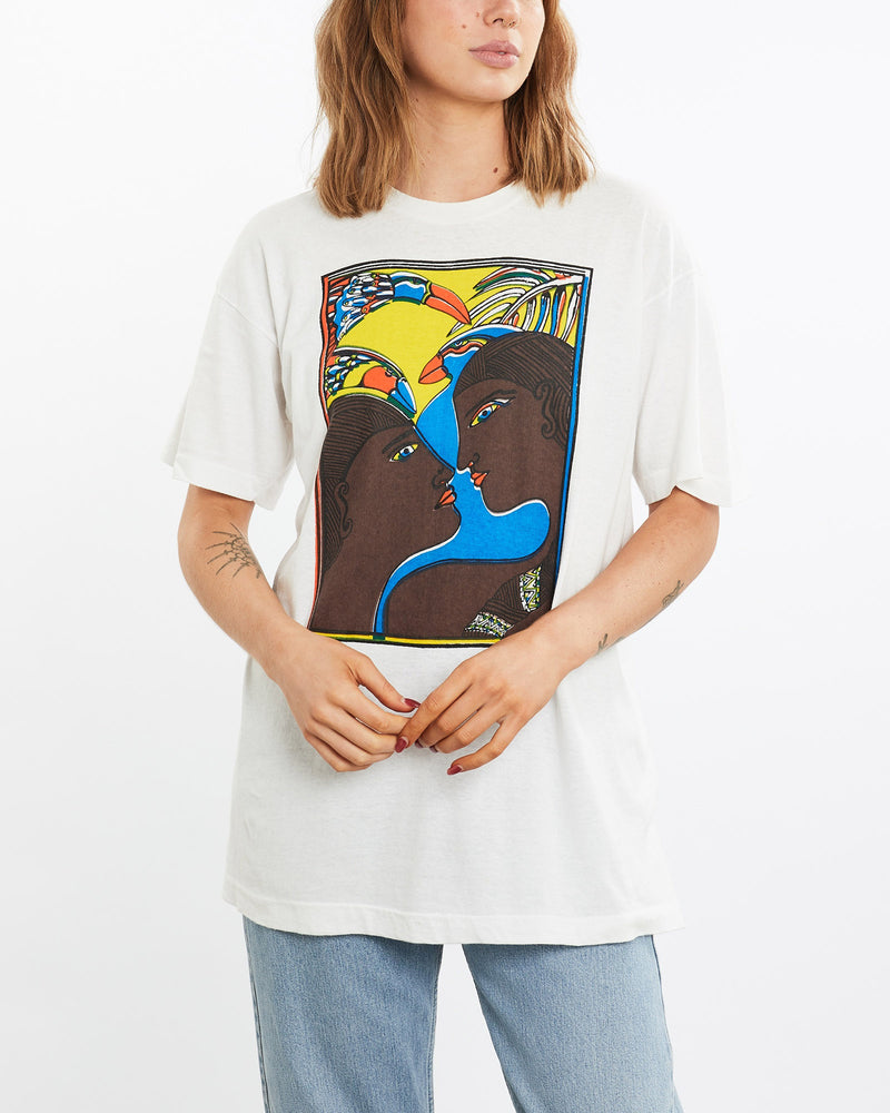 Vintage, 80s, Souvenir, Art, Tee, The Real Deal, size medium, colour White, newtown, sydney, australia, thrift store, opshop, preloved, secondhand, sustainable, retro, antique, 70s, 80s, 90s, 2000s, 00s, fashion, clothing, streetwear, trendy, garment, style, boutique, store, shop, archive, sale, cheap, best, top, T-Shirts