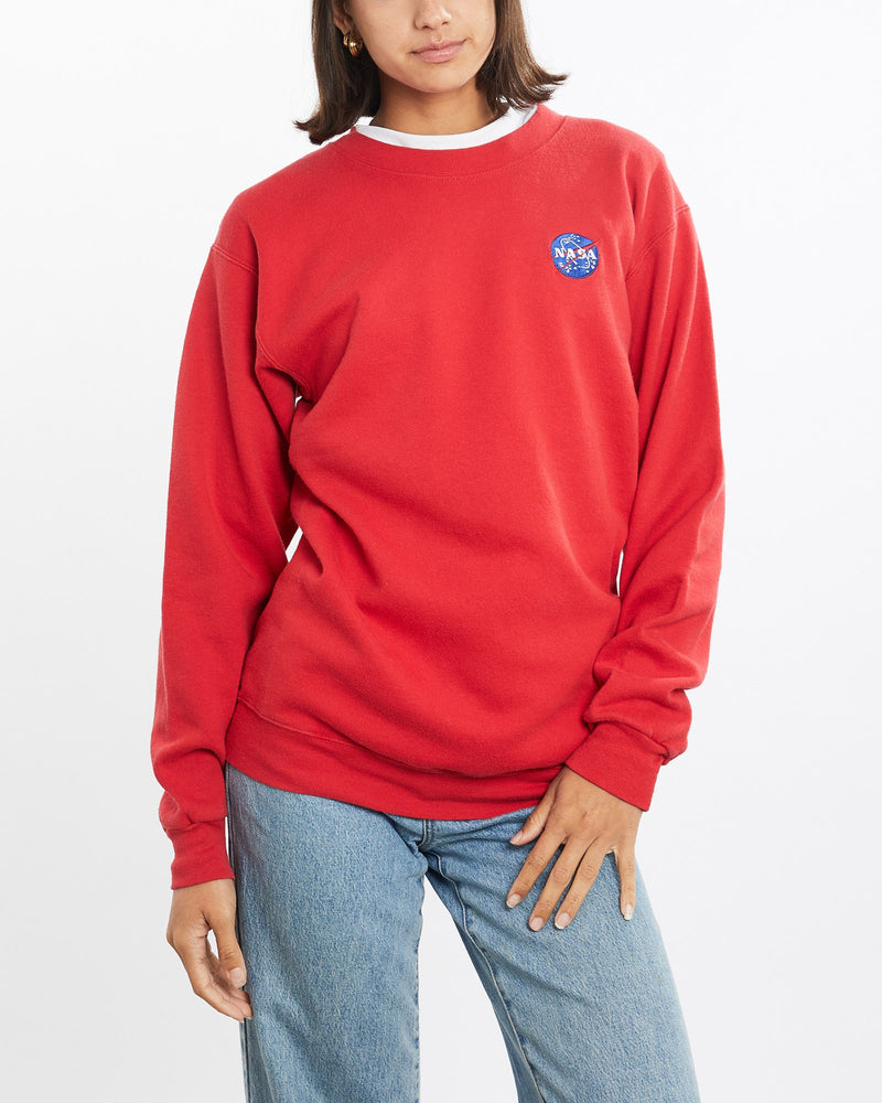 Vintage, 90s, NASA, Sweatshirt, The Real Deal, size small, colour Red, newtown, sydney, australia, thrift store, opshop, preloved, secondhand, sustainable, retro, antique, 70s, 80s, 90s, 2000s, 00s, fashion, clothing, streetwear, trendy, garment, style, boutique, store, shop, archive, sale, cheap, best, top, Sweats and hoodies