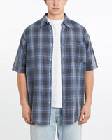 Vintage, Sean, John, Short, Sleeve, Button, Up, Shirt, The Real Deal, size double extra large, colour Navy, newtown, sydney, australia, thrift store, opshop, preloved, secondhand, sustainable, retro, antique, 70s, 80s, 90s, 2000s, 00s, fashion, clothing, streetwear, trendy, garment, style, boutique, store, shop, archive, sale, cheap, best, top, Shirts