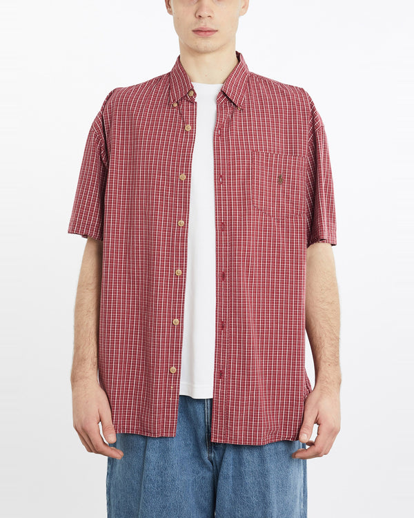 Vintage, 90s, Polo, Ralph, Lauren, Short, Sleeve, Button, Up, Shirt, The Real Deal, size extra large, colour Red, newtown, sydney, australia, thrift store, opshop, preloved, secondhand, sustainable, retro, antique, 70s, 80s, 90s, 2000s, 00s, fashion, clothing, streetwear, trendy, garment, style, boutique, store, shop, archive, sale, cheap, best, top, Shirts