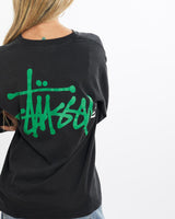 Vintage, Stussy, Long, Sleeve, Tee, The Real Deal, size small, colour Black, newtown, sydney, australia, thrift store, opshop, preloved, secondhand, sustainable, retro, antique, 70s, 80s, 90s, 2000s, 00s, fashion, clothing, streetwear, trendy, garment, style, boutique, store, shop, archive, sale, cheap, best, top, T-Shirts