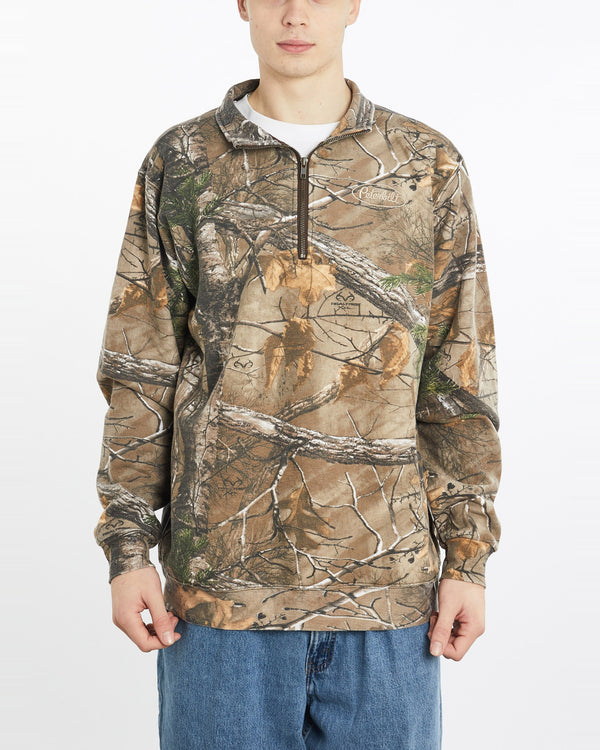 Vintage, Russell, Athletic, Realtree, Camo, Quarter, Zip, Sweatshirt, The Real Deal, size extra large, colour Brown, newtown, sydney, australia, thrift store, opshop, preloved, secondhand, sustainable, retro, antique, 70s, 80s, 90s, 2000s, 00s, fashion, clothing, streetwear, trendy, garment, style, boutique, store, shop, archive, sale, cheap, best, top, Sweats and hoodies