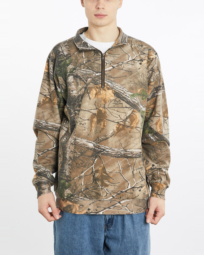 Vintage, Russell, Athletic, Realtree, Camo, Quarter, Zip, Sweatshirt, The Real Deal, size extra large, colour Brown, newtown, sydney, australia, thrift store, opshop, preloved, secondhand, sustainable, retro, antique, 70s, 80s, 90s, 2000s, 00s, fashion, clothing, streetwear, trendy, garment, style, boutique, store, shop, archive, sale, cheap, best, top, Sweats and hoodies