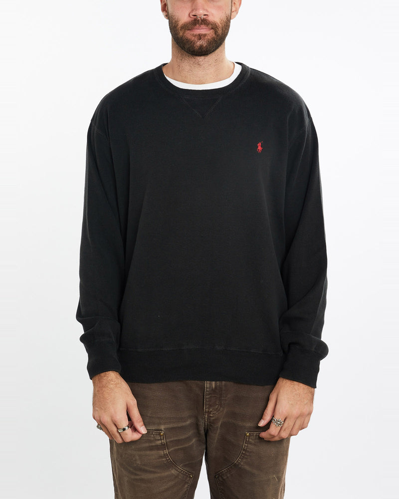 Vintage, 90s, Polo, Ralph, Lauren, Knitted, Sweater, The Real Deal, size extra large, colour Black, newtown, sydney, australia, thrift store, opshop, preloved, secondhand, sustainable, retro, antique, 70s, 80s, 90s, 2000s, 00s, fashion, clothing, streetwear, trendy, garment, style, boutique, store, shop, archive, sale, cheap, best, top, Sweats and hoodies