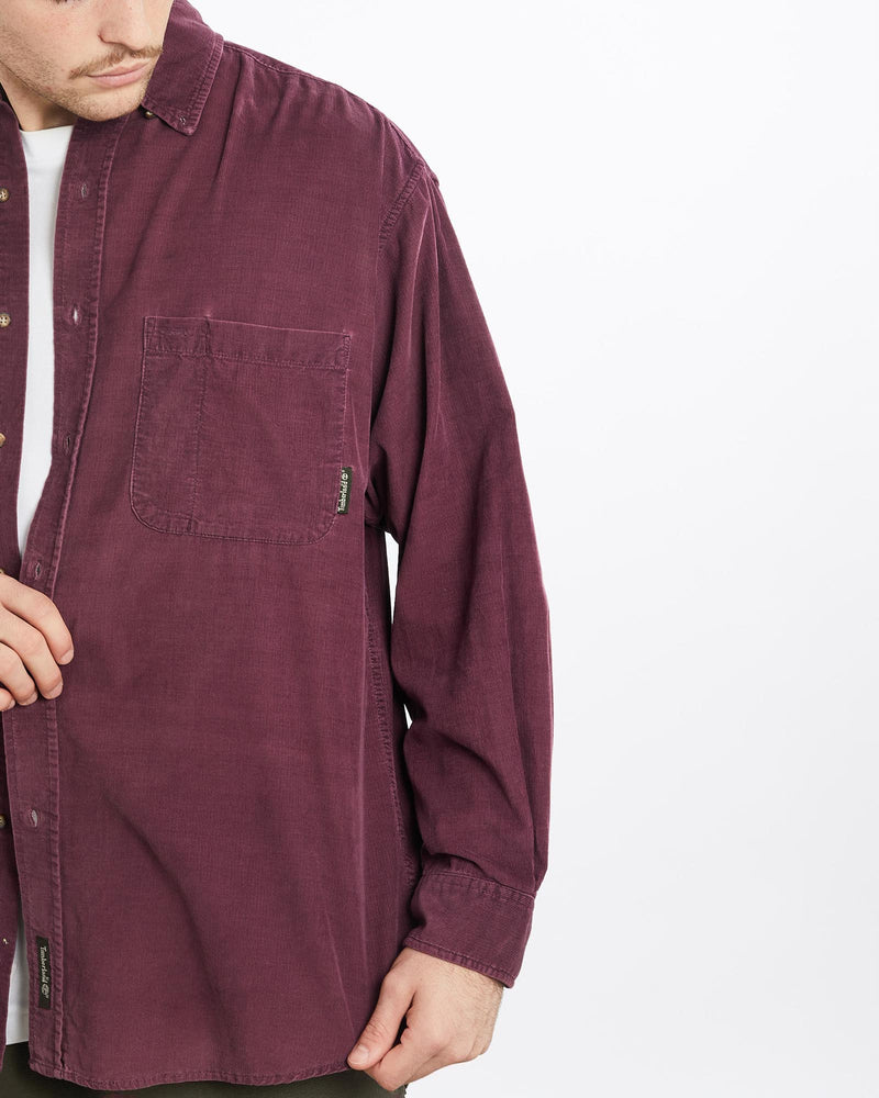 Vintage, Timberland, Corduroy, Button, Up, Shirt, The Real Deal, size extra large, colour Purple, newtown, sydney, australia, thrift store, opshop, preloved, secondhand, sustainable, retro, antique, 70s, 80s, 90s, 2000s, 00s, fashion, clothing, streetwear, trendy, garment, style, boutique, store, shop, archive, sale, cheap, best, top, Shirts