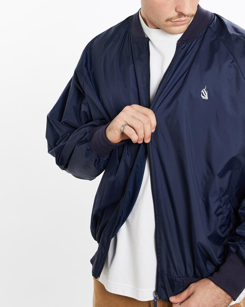 Vintage, 90s, Nautica, Bomber, Jacket, The Real Deal, size extra large, colour Navy, newtown, sydney, australia, thrift store, opshop, preloved, secondhand, sustainable, retro, antique, 70s, 80s, 90s, 2000s, 00s, fashion, clothing, streetwear, trendy, garment, style, boutique, store, shop, archive, sale, cheap, best, top, Jackets