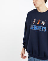 Vintage, 90s, Hershey's, Chocolate, Sweatshirt, The Real Deal, size extra large, colour Navy, newtown, sydney, australia, thrift store, opshop, preloved, secondhand, sustainable, retro, antique, 70s, 80s, 90s, 2000s, 00s, fashion, clothing, streetwear, trendy, garment, style, boutique, store, shop, archive, sale, cheap, best, top, Sweats and hoodies