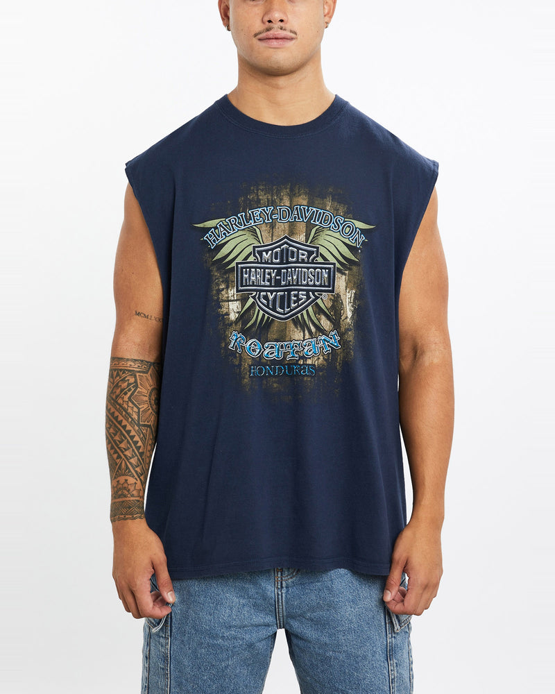 Vintage, Harley, Davidson, Tank, The Real Deal, size extra large, colour Blue, newtown, sydney, australia, thrift store, opshop, preloved, secondhand, sustainable, retro, antique, 70s, 80s, 90s, 2000s, 00s, fashion, clothing, streetwear, trendy, garment, style, boutique, store, shop, archive, sale, cheap, best, top, T-Shirts