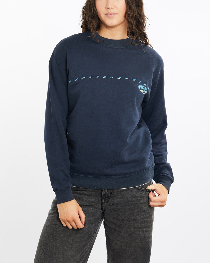 Vintage, 90s, Maui, &, Sons, Spaceboarding, Sweatshirt, The Real Deal, size small, colour Navy, newtown, sydney, australia, thrift store, opshop, preloved, secondhand, sustainable, retro, antique, 70s, 80s, 90s, 2000s, 00s, fashion, clothing, streetwear, trendy, garment, style, boutique, store, shop, archive, sale, cheap, best, top, Sweats and hoodies