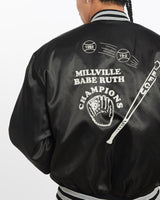 Vintage, 1992, Baseball, Satin, Bomber, Jacket, The Real Deal, size extra large, colour Black, newtown, sydney, australia, thrift store, opshop, preloved, secondhand, sustainable, retro, antique, 70s, 80s, 90s, 2000s, 00s, fashion, clothing, streetwear, trendy, garment, style, boutique, store, shop, archive, sale, cheap, best, top, Jackets