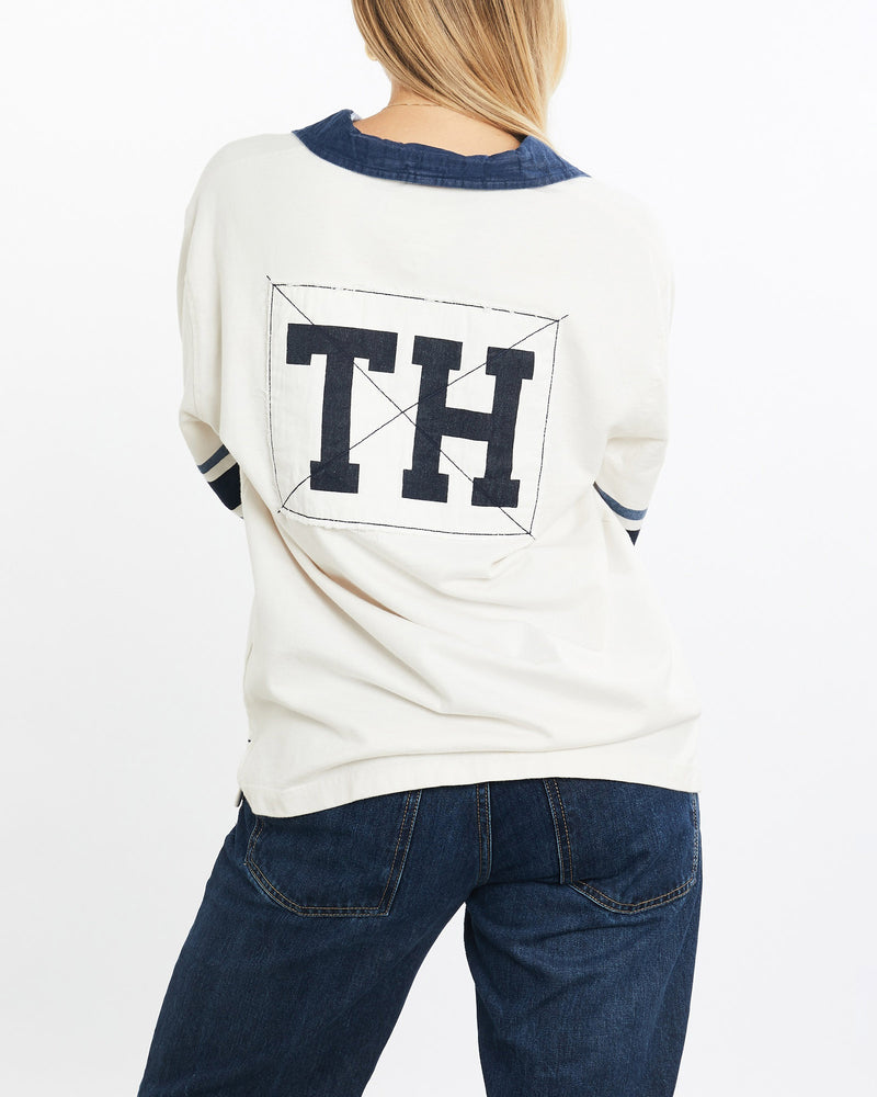 Vintage, Tommy, Hilfiger, Rugby, Shirt, The Real Deal, size medium, colour White, newtown, sydney, australia, thrift store, opshop, preloved, secondhand, sustainable, retro, antique, 70s, 80s, 90s, 2000s, 00s, fashion, clothing, streetwear, trendy, garment, style, boutique, store, shop, archive, sale, cheap, best, top, Shirts