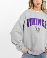 Vintage, Champion, NFL, Minnesota, Vikings, Sweatshirt, The Real Deal, size small, colour Grey, newtown, sydney, australia, thrift store, opshop, preloved, secondhand, sustainable, retro, antique, 70s, 80s, 90s, 2000s, 00s, fashion, clothing, streetwear, trendy, garment, style, boutique, store, shop, archive, sale, cheap, best, top, Sweats and hoodies
