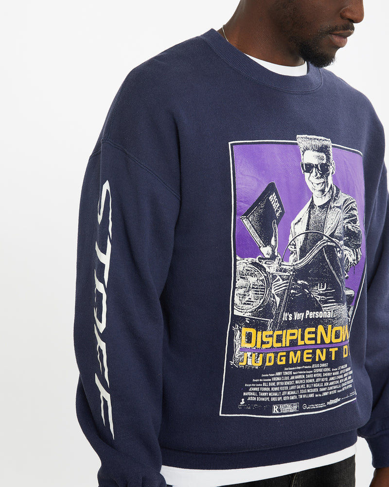 Vintage 1992 Disciple Now 'Terminator Parody' Sweatshirt <br>L , The Real Deal , newtown, sydney, australia, thrift store, opshop, preloved, secondhand, sustainable, retro, antique, 70s, 80s, 90s, 2000s, 00s, fashion, clothing, streetwear, trendy, garment, style, boutique, store, shop, archive, sale, cheap, best, top