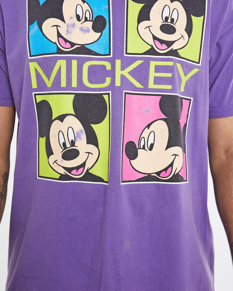 Vintage, 90s, Disney, Mickey, Mouse, Tee, The Real Deal, size large, colour Purple, newtown, sydney, australia, thrift store, opshop, preloved, secondhand, sustainable, retro, antique, 70s, 80s, 90s, 2000s, 00s, fashion, clothing, streetwear, trendy, garment, style, boutique, store, shop, archive, sale, cheap, best, top, T-Shirts