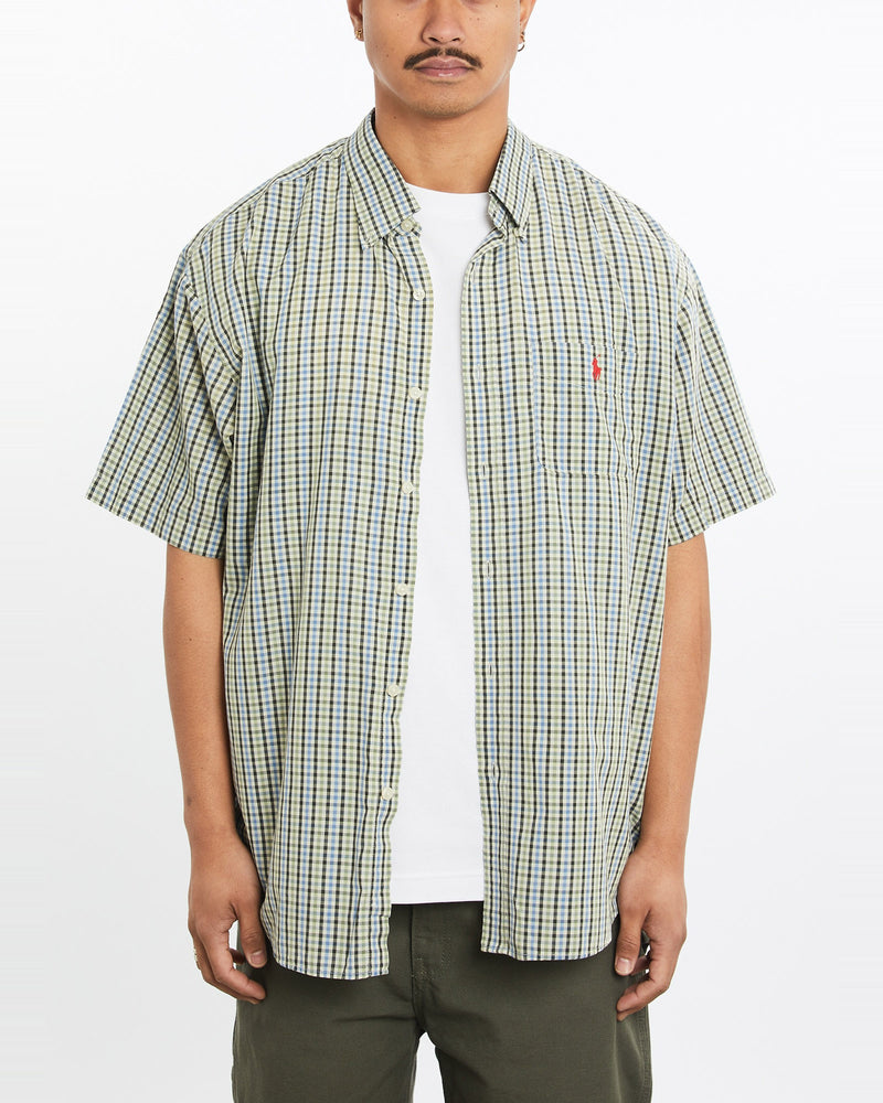 Vintage, 90s, Polo, Ralph, Lauren, Short, Sleeve, Button, Up, Shirt, The Real Deal, size large, colour Multicolour, newtown, sydney, australia, thrift store, opshop, preloved, secondhand, sustainable, retro, antique, 70s, 80s, 90s, 2000s, 00s, fashion, clothing, streetwear, trendy, garment, style, boutique, store, shop, archive, sale, cheap, best, top, Shirts