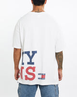 Vintage, 90s, Tommy, Hilfiger, Jeans, Tee, The Real Deal, size extra large, colour White, newtown, sydney, australia, thrift store, opshop, preloved, secondhand, sustainable, retro, antique, 70s, 80s, 90s, 2000s, 00s, fashion, clothing, streetwear, trendy, garment, style, boutique, store, shop, archive, sale, cheap, best, top, T-Shirts