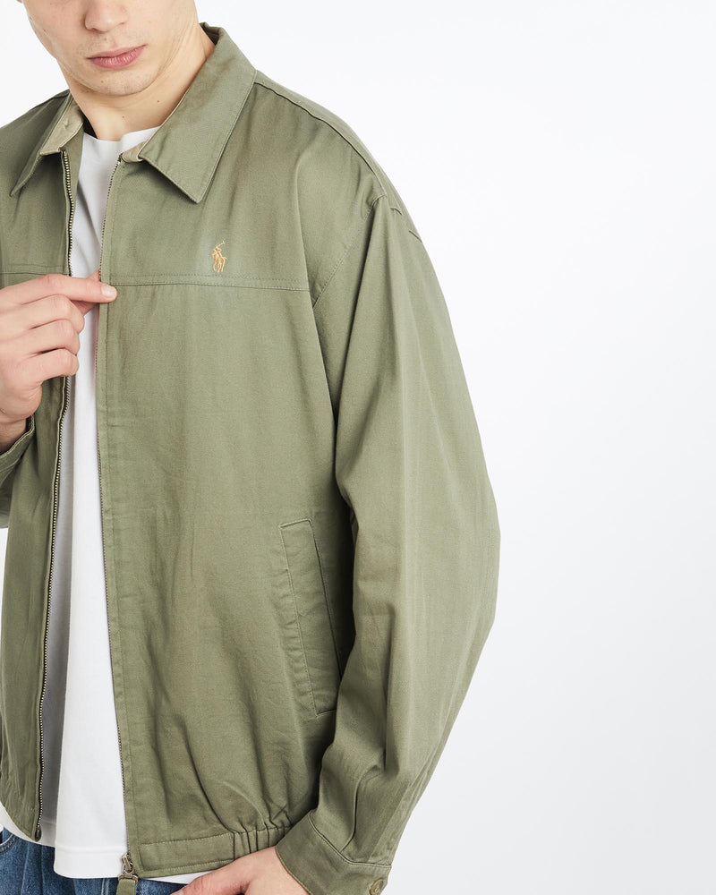 Vintage, 90s, Polo, Ralph, Lauren, Harrington, Jacket, The Real Deal, size extra large, colour Green, newtown, sydney, australia, thrift store, opshop, preloved, secondhand, sustainable, retro, antique, 70s, 80s, 90s, 2000s, 00s, fashion, clothing, streetwear, trendy, garment, style, boutique, store, shop, archive, sale, cheap, best, top, Jackets