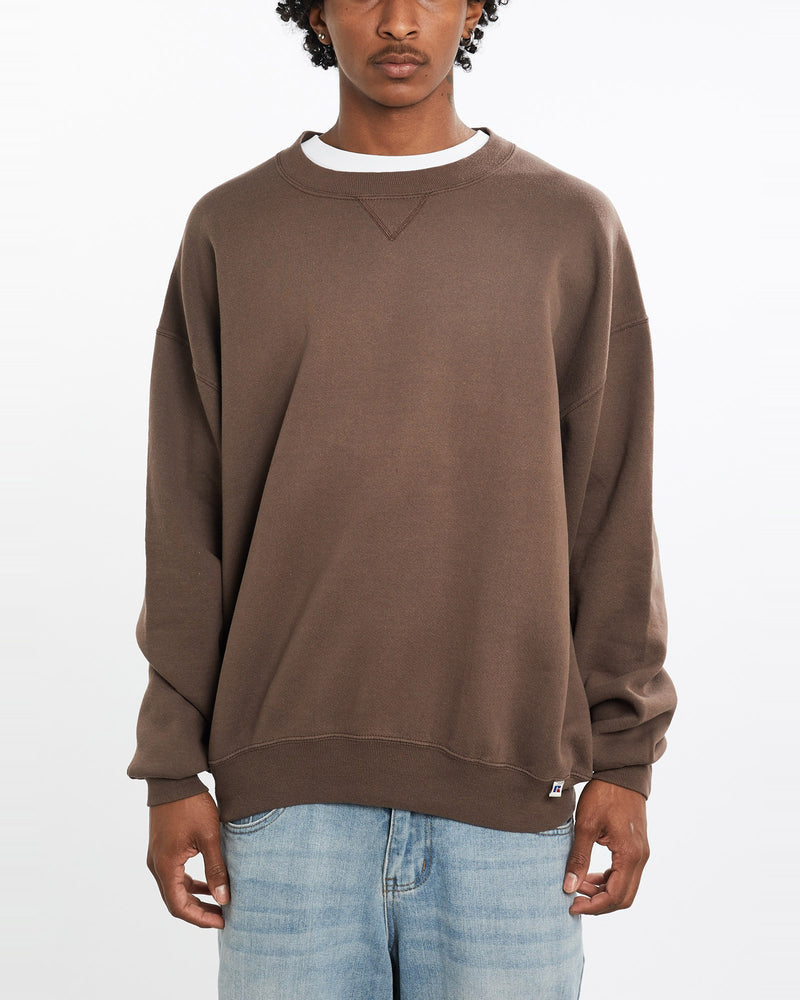 Vintage, 90s, Russell, Athletic, Sweatshirt, The Real Deal, size large, colour Brown, newtown, sydney, australia, thrift store, opshop, preloved, secondhand, sustainable, retro, antique, 70s, 80s, 90s, 2000s, 00s, fashion, clothing, streetwear, trendy, garment, style, boutique, store, shop, archive, sale, cheap, best, top, Sweats and hoodies