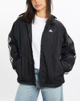 Vintage, 90s, Adidas, Windbreaker, Jacket, The Real Deal, size extra small, colour Black, newtown, sydney, australia, thrift store, opshop, preloved, secondhand, sustainable, retro, antique, 70s, 80s, 90s, 2000s, 00s, fashion, clothing, streetwear, trendy, garment, style, boutique, store, shop, archive, sale, cheap, best, top, Jackets