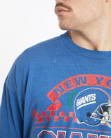 Vintage, 80s, NFL, New, York, Giants, Tee, The Real Deal, size extra large, colour Blue, newtown, sydney, australia, thrift store, opshop, preloved, secondhand, sustainable, retro, antique, 70s, 80s, 90s, 2000s, 00s, fashion, clothing, streetwear, trendy, garment, style, boutique, store, shop, archive, sale, cheap, best, top, T-Shirts