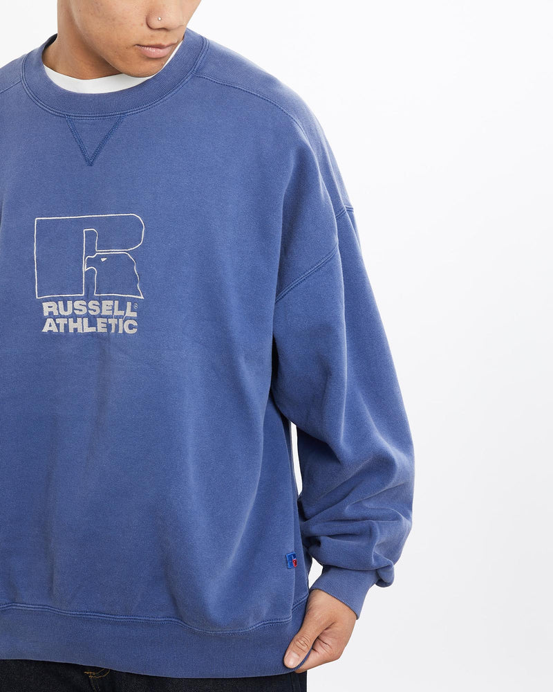 Vintage, 90s, Russell, Athletic, Sweatshirt, The Real Deal, size extra large, colour Blue, newtown, sydney, australia, thrift store, opshop, preloved, secondhand, sustainable, retro, antique, 70s, 80s, 90s, 2000s, 00s, fashion, clothing, streetwear, trendy, garment, style, boutique, store, shop, archive, sale, cheap, best, top, Sweats and hoodies