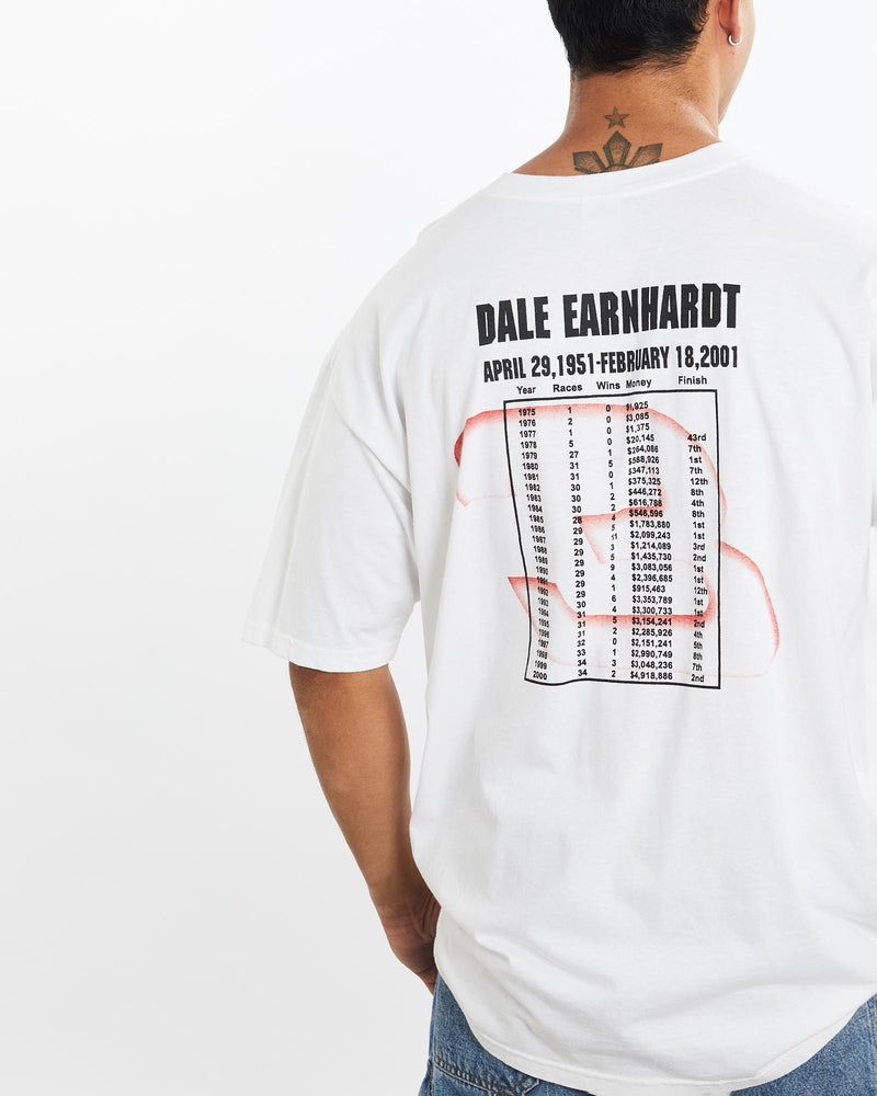 Vintage, Dale, Earnhardt, Racing, Tee, The Real Deal, size extra large, colour White, newtown, sydney, australia, thrift store, opshop, preloved, secondhand, sustainable, retro, antique, 70s, 80s, 90s, 2000s, 00s, fashion, clothing, streetwear, trendy, garment, style, boutique, store, shop, archive, sale, cheap, best, top, T-Shirts