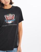 Daytona, 500, NASCAR, Racing, Tee, The Real Deal, size small, colour Black, newtown, sydney, australia, thrift store, opshop, preloved, secondhand, sustainable, retro, antique, 70s, 80s, 90s, 2000s, 00s, fashion, clothing, streetwear, trendy, garment, style, boutique, store, shop, archive, sale, cheap, best, top, T-Shirts