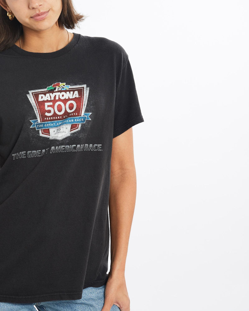 Daytona, 500, NASCAR, Racing, Tee, The Real Deal, size small, colour Black, newtown, sydney, australia, thrift store, opshop, preloved, secondhand, sustainable, retro, antique, 70s, 80s, 90s, 2000s, 00s, fashion, clothing, streetwear, trendy, garment, style, boutique, store, shop, archive, sale, cheap, best, top, T-Shirts