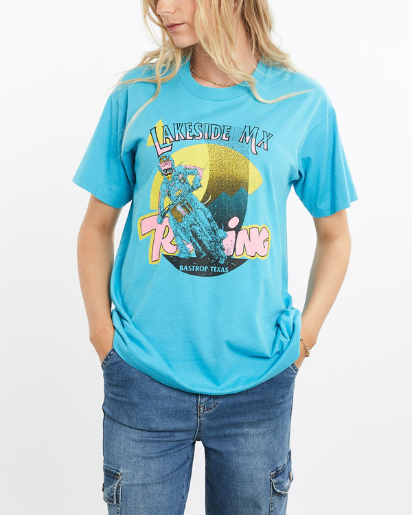 Vintage, 90s, Lakeside, MX, Motocross, Tee, The Real Deal, size medium, colour Blue, newtown, sydney, australia, thrift store, opshop, preloved, secondhand, sustainable, retro, antique, 70s, 80s, 90s, 2000s, 00s, fashion, clothing, streetwear, trendy, garment, style, boutique, store, shop, archive, sale, cheap, best, top, T-Shirts