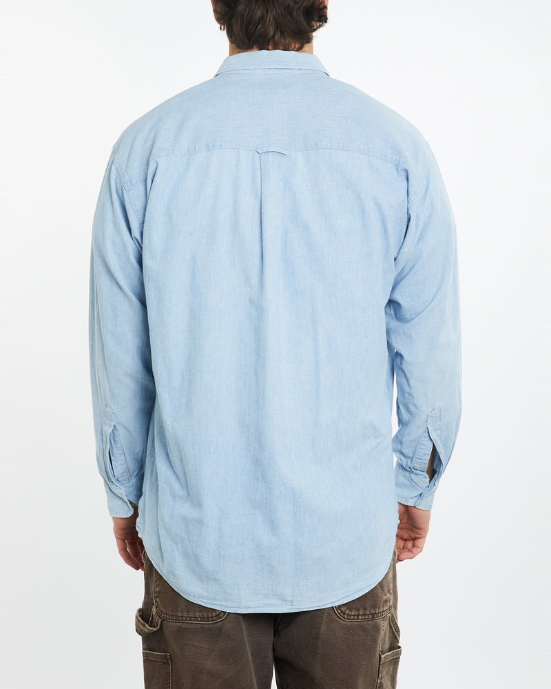 Vintage 90s Chaps Ralph Lauren Chambray Button Up Shirt <br>XL , The Real Deal , newtown, sydney, australia, thrift store, opshop, preloved, secondhand, sustainable, retro, antique, 70s, 80s, 90s, 2000s, 00s, fashion, clothing, streetwear, trendy, garment, style, boutique, store, shop, archive, sale, cheap, best, top