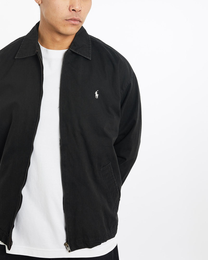 Vintage, 90s, Polo, Ralph, Lauren, Harrington, Jacket, The Real Deal, size extra large, colour Black, newtown, sydney, australia, thrift store, opshop, preloved, secondhand, sustainable, retro, antique, 70s, 80s, 90s, 2000s, 00s, fashion, clothing, streetwear, trendy, garment, style, boutique, store, shop, archive, sale, cheap, best, top, Jackets