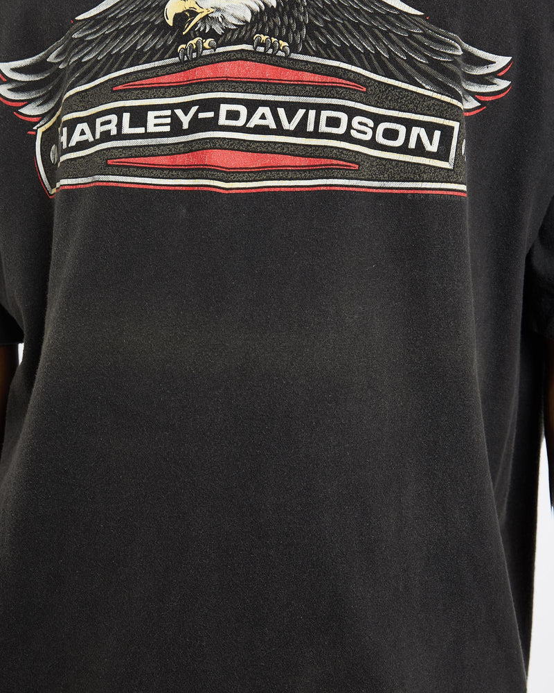 Vintage, 90s, Harley, Davidson, Tee, The Real Deal, size large, colour Black, newtown, sydney, australia, thrift store, opshop, preloved, secondhand, sustainable, retro, antique, 70s, 80s, 90s, 2000s, 00s, fashion, clothing, streetwear, trendy, garment, style, boutique, store, shop, archive, sale, cheap, best, top, T-Shirts