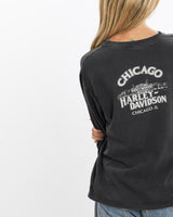 Vintage, Harley, Davidson, Long, Sleeve, Tee, The Real Deal, size small, colour Black, newtown, sydney, australia, thrift store, opshop, preloved, secondhand, sustainable, retro, antique, 70s, 80s, 90s, 2000s, 00s, fashion, clothing, streetwear, trendy, garment, style, boutique, store, shop, archive, sale, cheap, best, top, T-Shirts