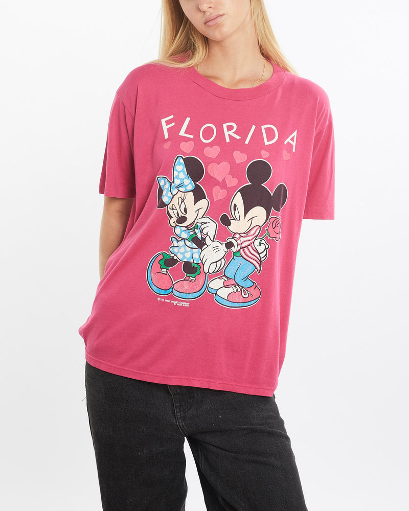 Vintage, 90s, Disney, Mickey, &, Minnie, Mouse, Tee, The Real Deal, size medium, colour Pink, newtown, sydney, australia, thrift store, opshop, preloved, secondhand, sustainable, retro, antique, 70s, 80s, 90s, 2000s, 00s, fashion, clothing, streetwear, trendy, garment, style, boutique, store, shop, archive, sale, cheap, best, top, T-Shirts