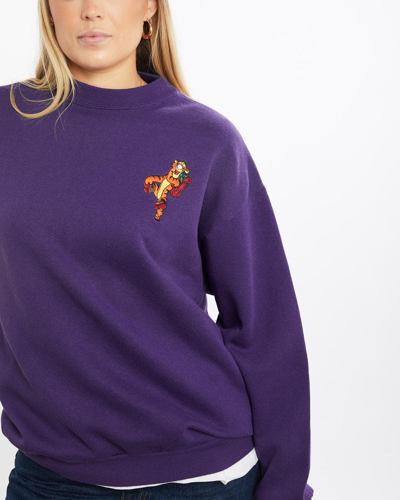 Vintage, 90s, Disney, Winnie, The, Pooh, Tigger', Sweatshirt, The Real Deal, size medium, colour Purple, newtown, sydney, australia, thrift store, opshop, preloved, secondhand, sustainable, retro, antique, 70s, 80s, 90s, 2000s, 00s, fashion, clothing, streetwear, trendy, garment, style, boutique, store, shop, archive, sale, cheap, best, top, Sweats and hoodies